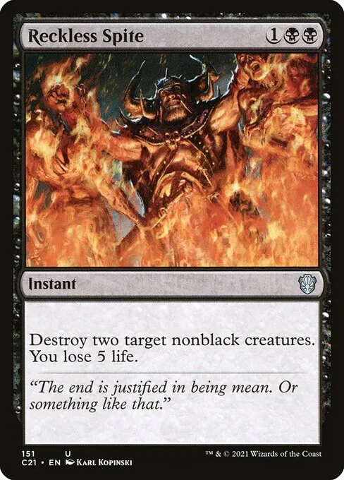 Reckless Spite · Commander 2021 151/409