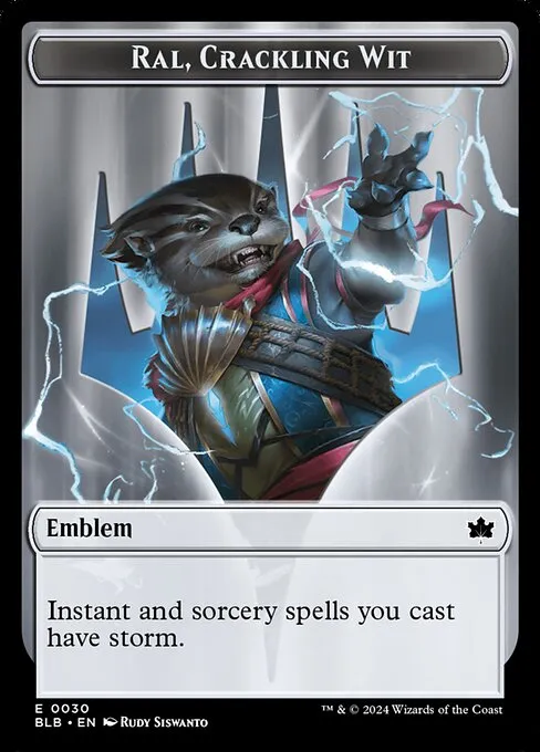 Ral, Crackling Wit Emblem · Bloomburrow Tokens 30/30