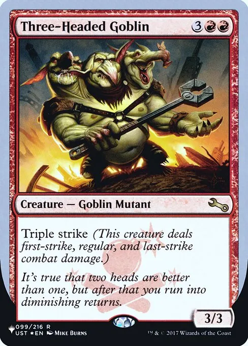 Three-Headed Goblin · The List (Unfinity Foil Edition) 31/62