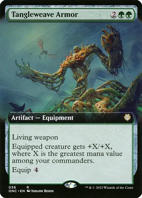 Tangleweave Armor · Phyrexia: All Will Be One Commander 36/174