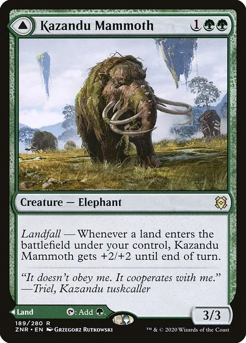 Kazandu Mammoth // Kazandu Valley · Zendikar Rising 189/407