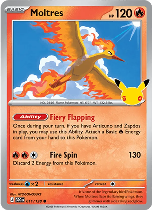 Moltres · 30th Celebration 011/128