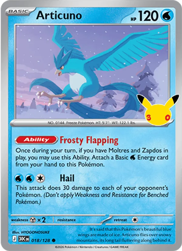 Articuno · 30th Celebration 018/128