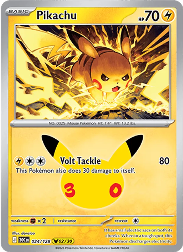 Pikachu · 30th Celebration 024/128