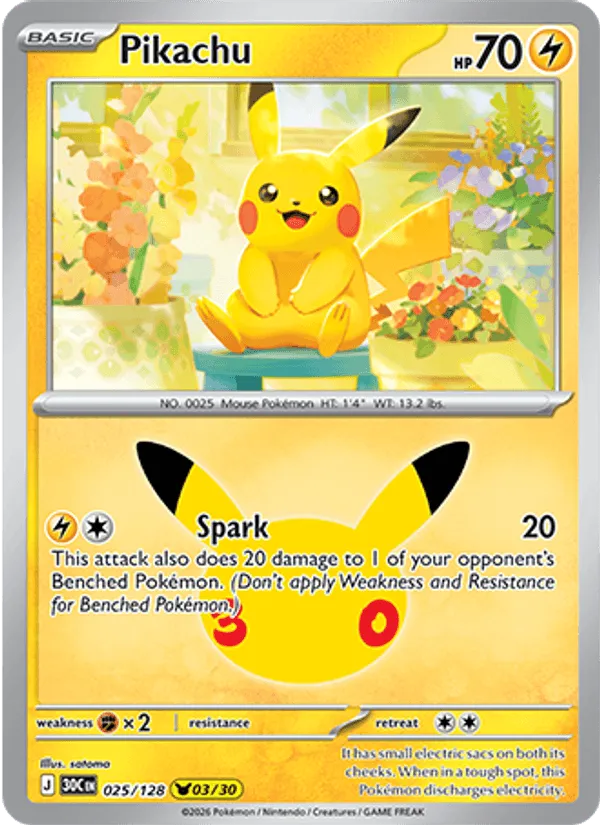 Pikachu · 30th Celebration 025/128