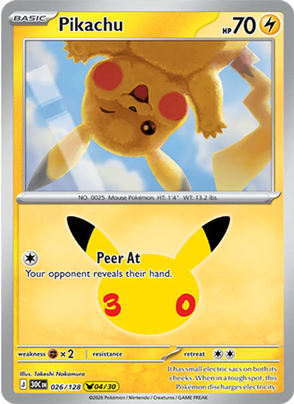Pikachu · 30th Celebration 026/128