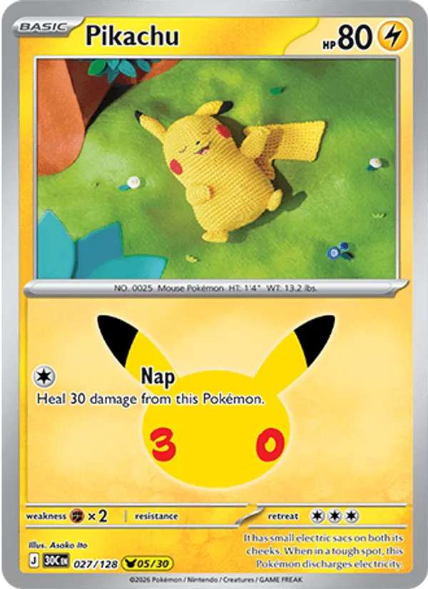 Pikachu · 30th Celebration 027/128