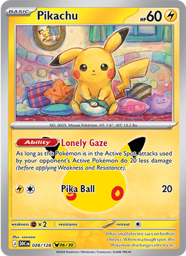 Pikachu · 30th Celebration 028/128