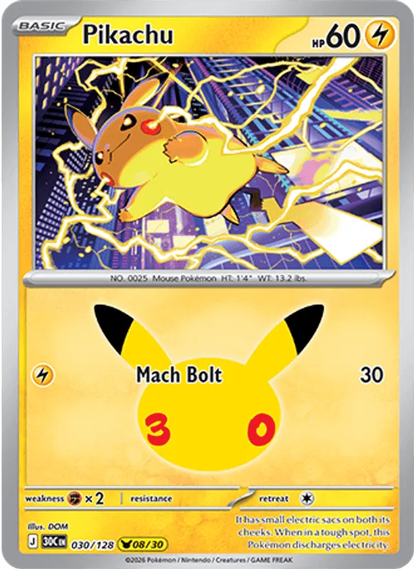 Pikachu · 30th Celebration 030/128