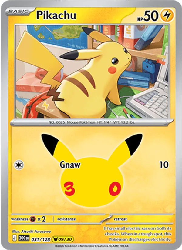 Pikachu · 30th Celebration 031/128