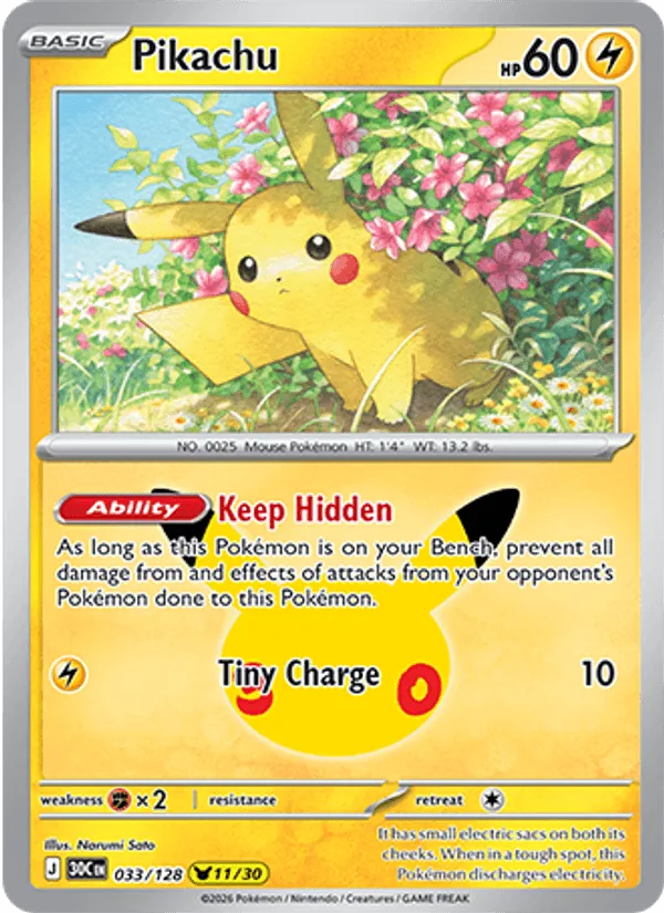 Pikachu · 30th Celebration 033/128
