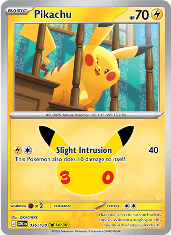 Pikachu · 30th Celebration 036/128