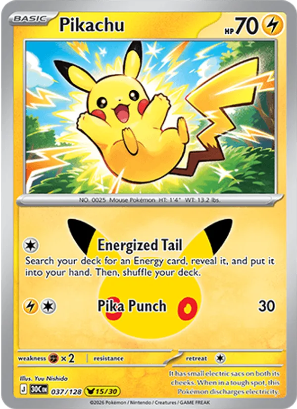 Pikachu · 30th Celebration 037/128