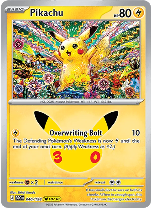 Pikachu · 30th Celebration 040/128