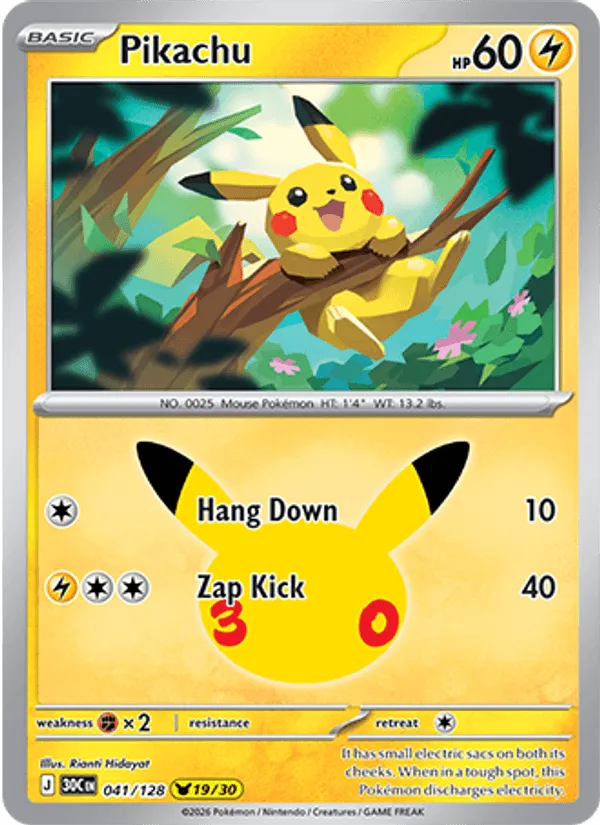 Pikachu · 30th Celebration 041/128