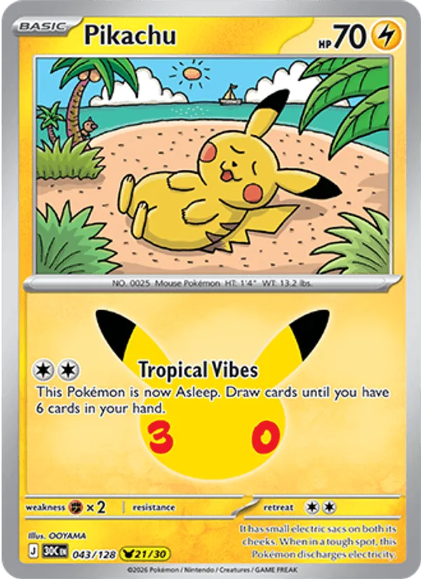 Pikachu · 30th Celebration 043/128