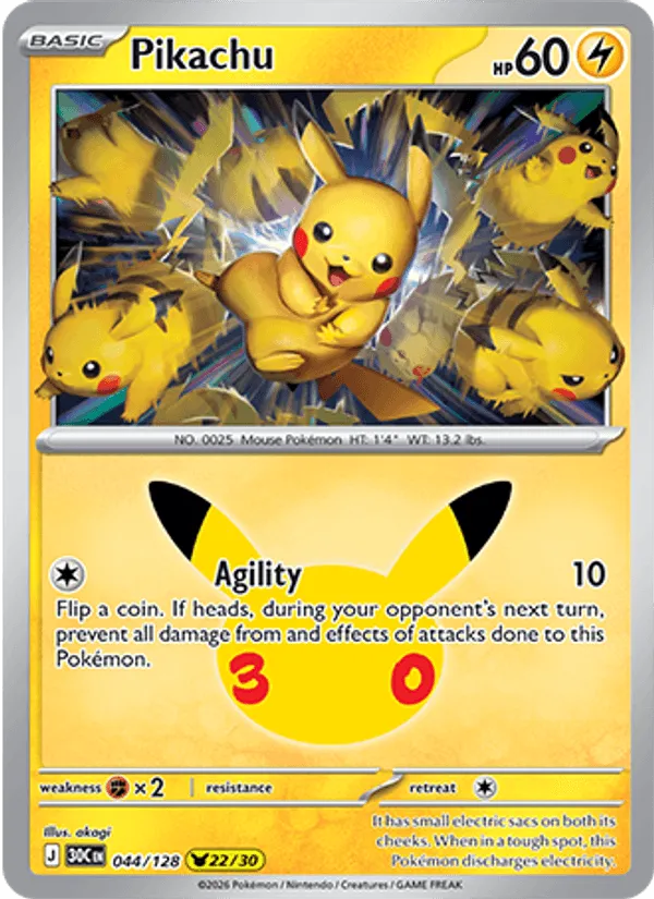 Pikachu · 30th Celebration 044/128