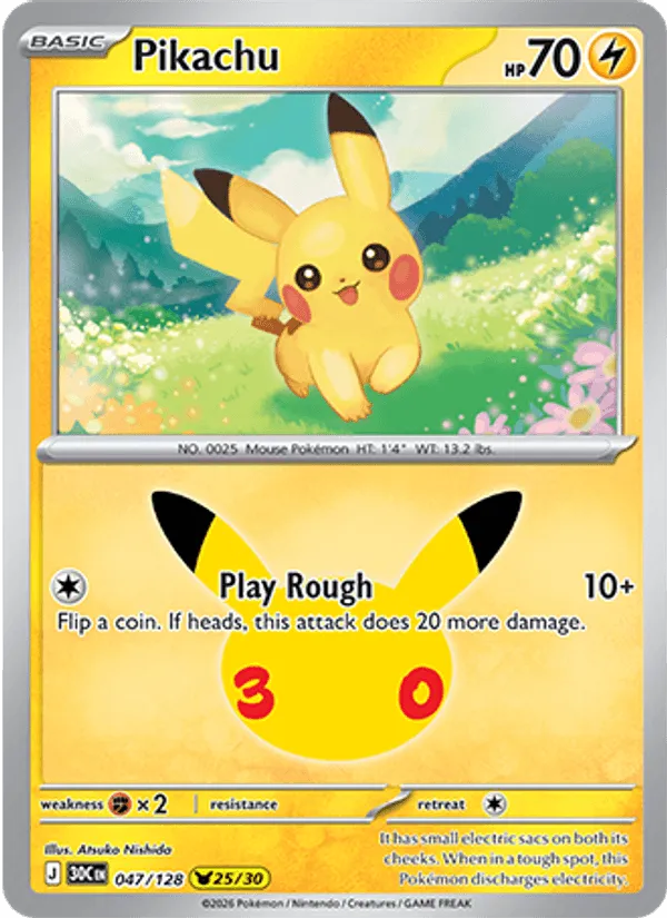 Pikachu · 30th Celebration 047/128