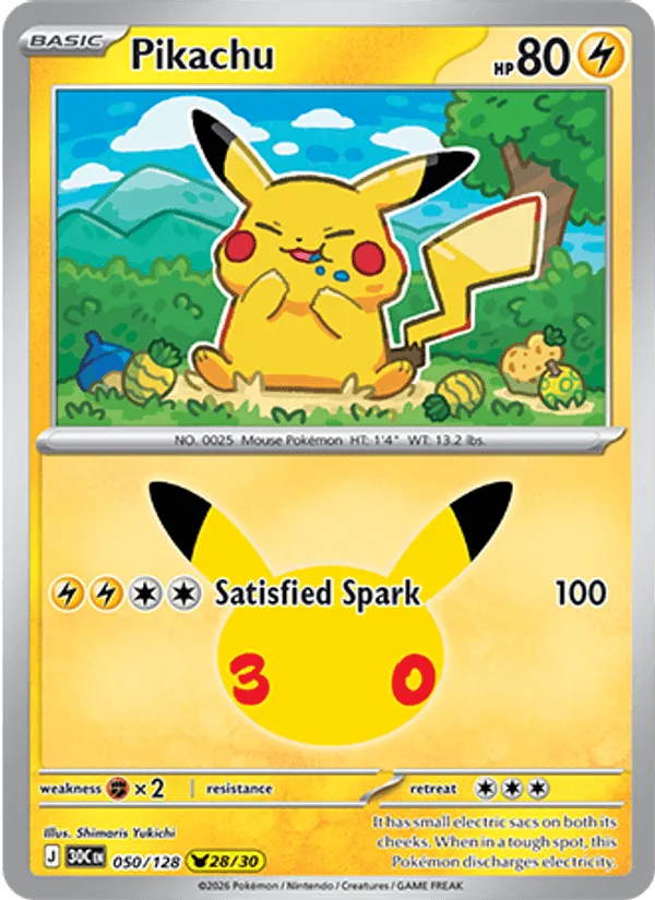 Pikachu · 30th Celebration 050/128