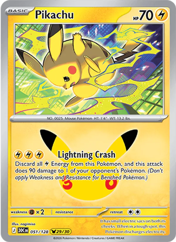 Pikachu · 30th Celebration 051/128