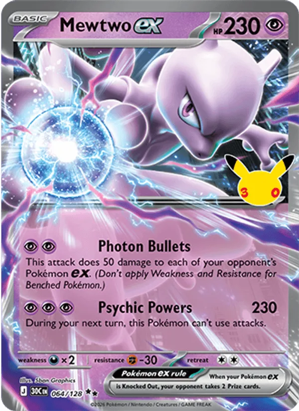 Mewtwo ex · 30th Celebration 064/128