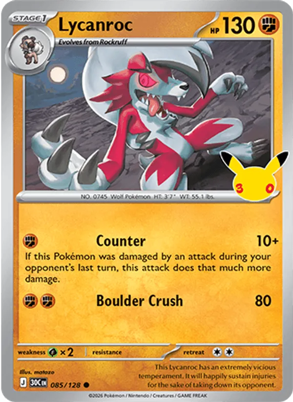 Lycanroc · 30th Celebration 085/128