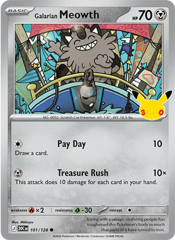 Galarian Meowth · 30th Celebration 101/128