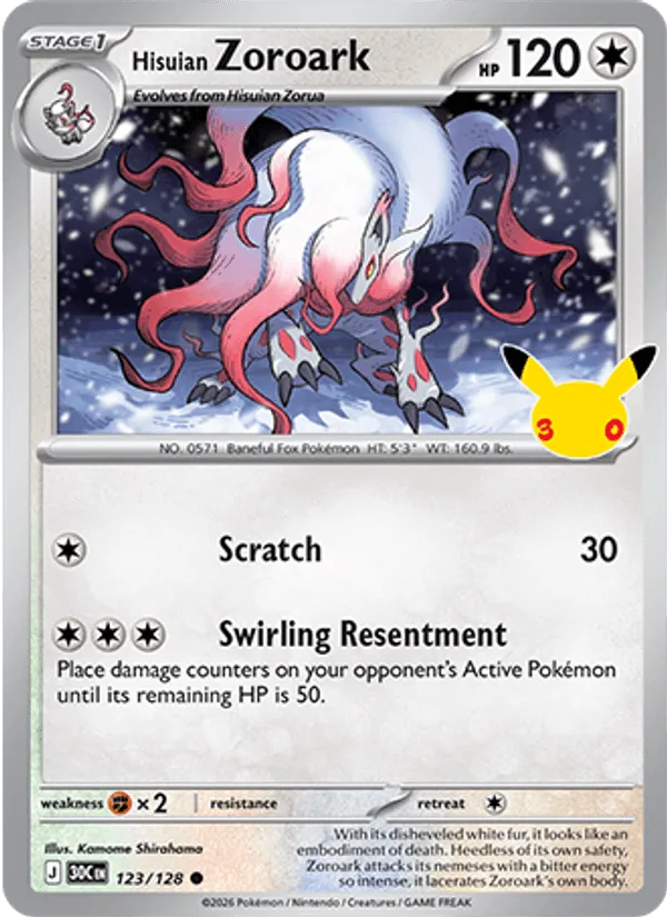 Hisuian Zoroark · 30th Celebration 123/128