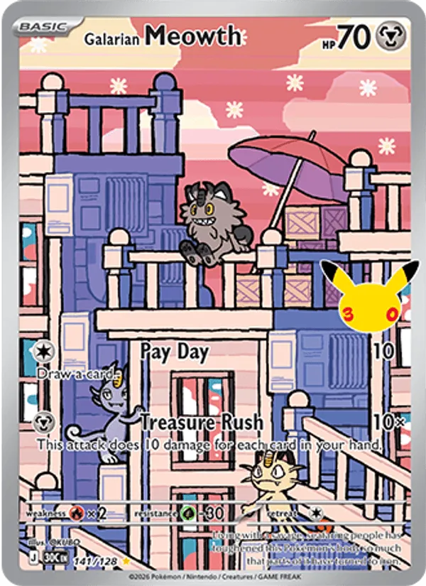 Galarian Meowth · 30th Celebration 141/128