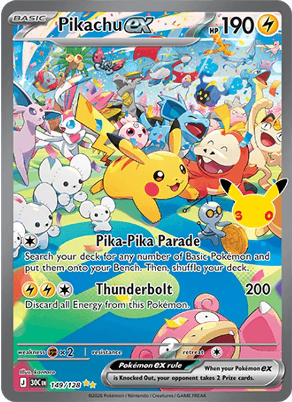 Pikachu ex · 30th Celebration 149/128