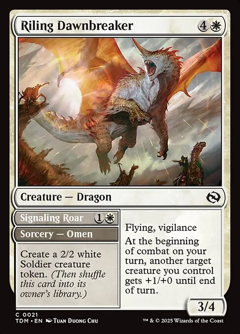 Riling Dawnbreaker // Signaling Roar · Tarkir: Dragonstorm 21/427