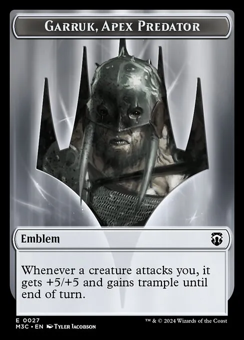 Garruk, Apex Predator Emblem · Modern Horizons 3 Commander Tokens 27/28