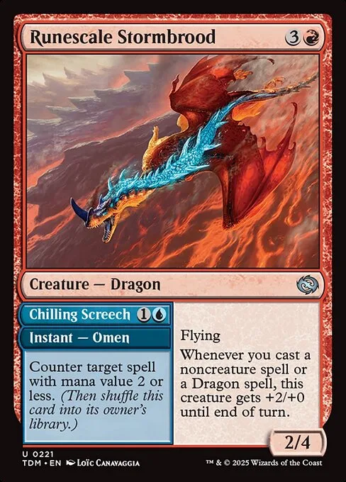 Runescale Stormbrood // Chilling Screech · Tarkir: Dragonstorm 221/427