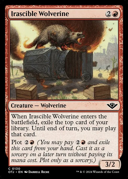 Irascible Wolverine · Outlaws of Thunder Junction 130/374