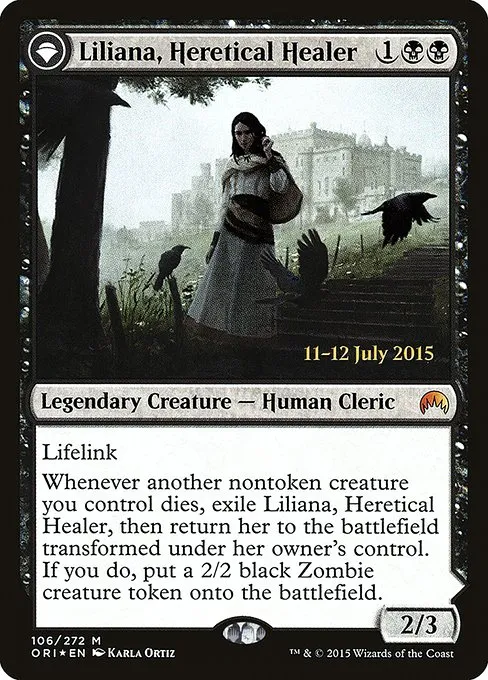 Liliana, Heretical Healer // Liliana, Defiant Necromancer · Magic Origins Promos 106s/54