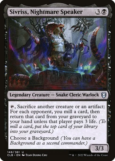 Sivriss, Nightmare Speaker · Commander Legends: Battle for Baldur's Gate 148/936