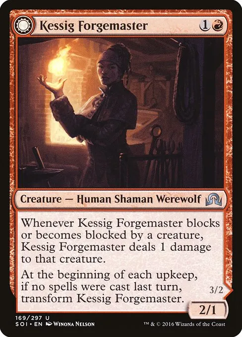 Kessig Forgemaster // Flameheart Werewolf · Shadows over Innistrad 169/302