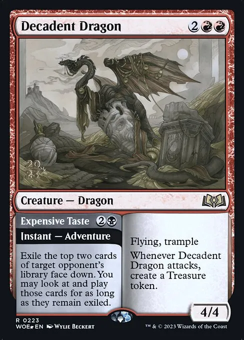 Decadent Dragon // Expensive Taste · Wilds of Eldraine Promos 223s/160