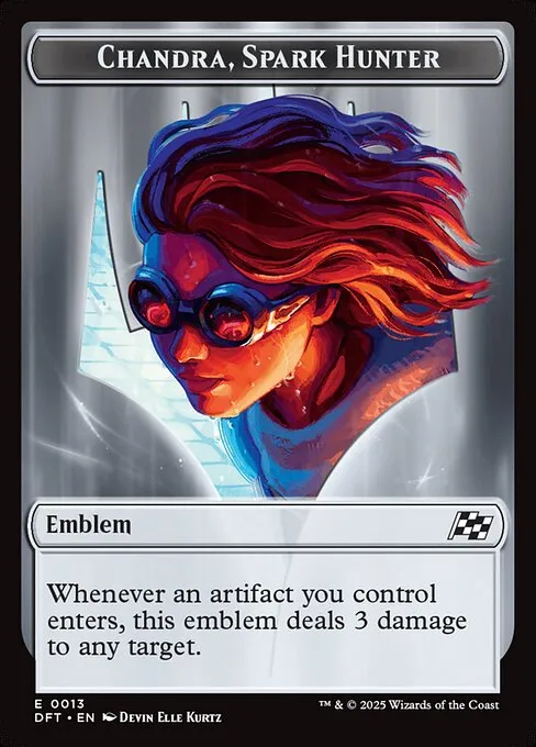 Chandra, Spark Hunter Emblem · Aetherdrift Tokens 13/14