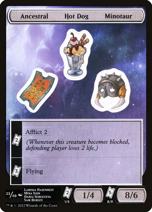 Ancestral Hot Dog Minotaur · Unfinity Sticker Sheets 23/48
