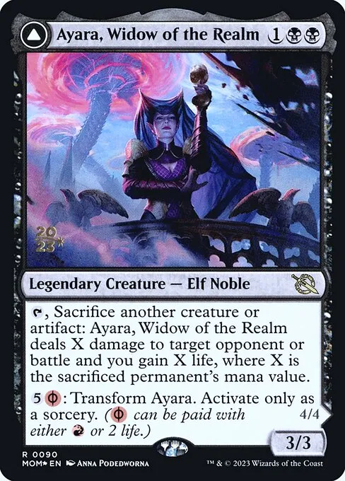 Ayara, Widow of the Realm // Ayara, Furnace Queen · March of the Machine Promos 90s/144