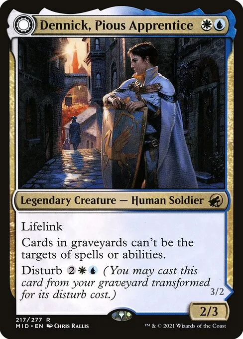 Dennick, Pious Apprentice // Dennick, Pious Apparition · Innistrad: Midnight Hunt 217/399