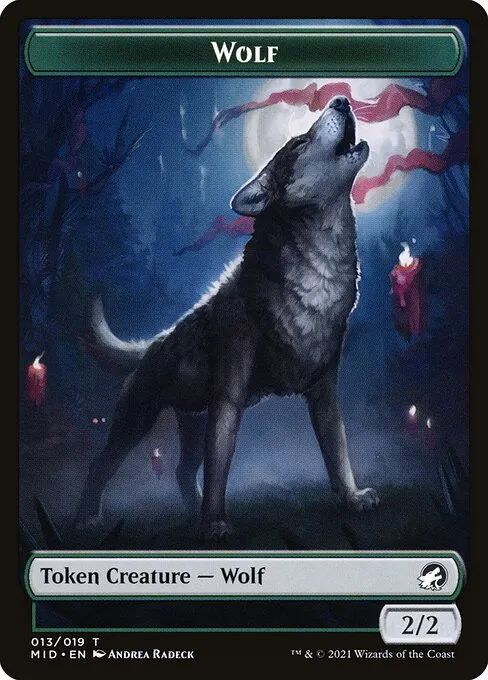Wolf · Innistrad: Midnight Hunt Tokens 13/19