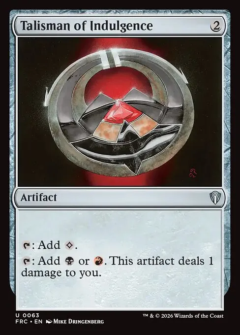 Talisman of Indulgence · Reality Fracture Commander 63/2