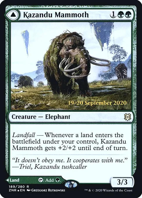 Kazandu Mammoth // Kazandu Valley · Zendikar Rising Promos 189s/153