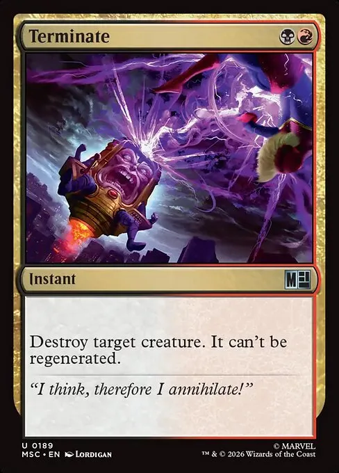 Terminate · Marvel Super Heroes Commander 189/9