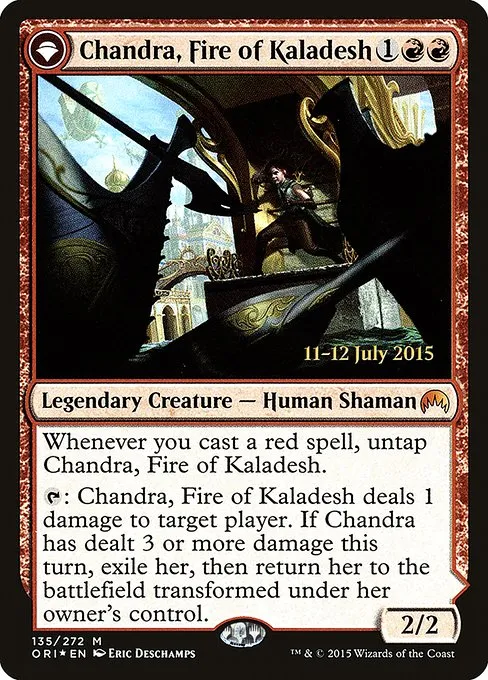 Chandra, Fire of Kaladesh // Chandra, Roaring Flame · Magic Origins Promos 135s/54