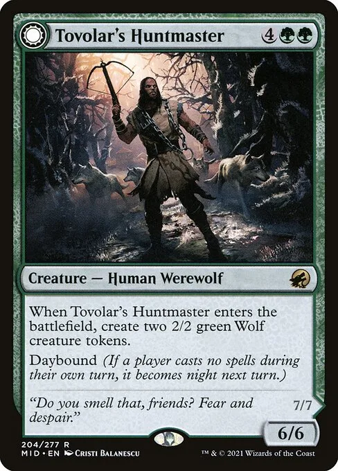 Tovolar's Huntmaster // Tovolar's Packleader · Innistrad: Midnight Hunt 204/399