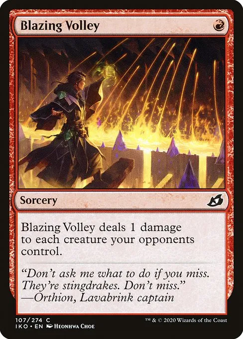 Blazing Volley · Ikoria: Lair of Behemoths 107/390