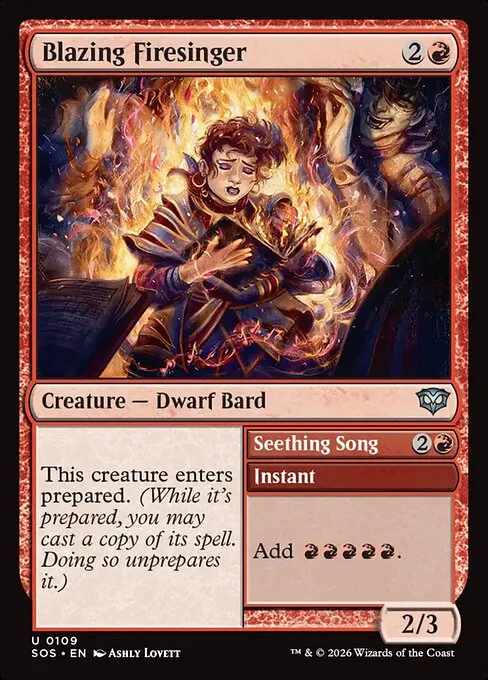 Blazing Firesinger // Seething Song · Secrets of Strixhaven 109/368